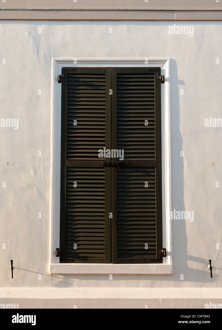 Rollläden im Altbau. St. Augustine, Florida. Stockfoto