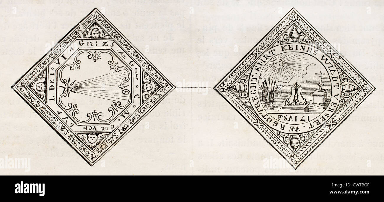 Medaille feiern 1618 Komet Stockfoto