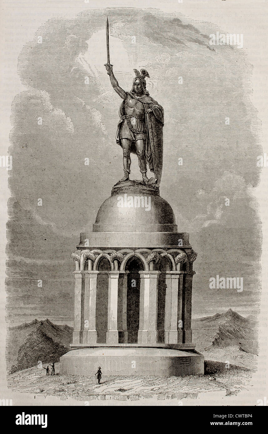 Hermannsdenkmal Gedenkstätte alte Abbildung, Deutschland Stockfoto