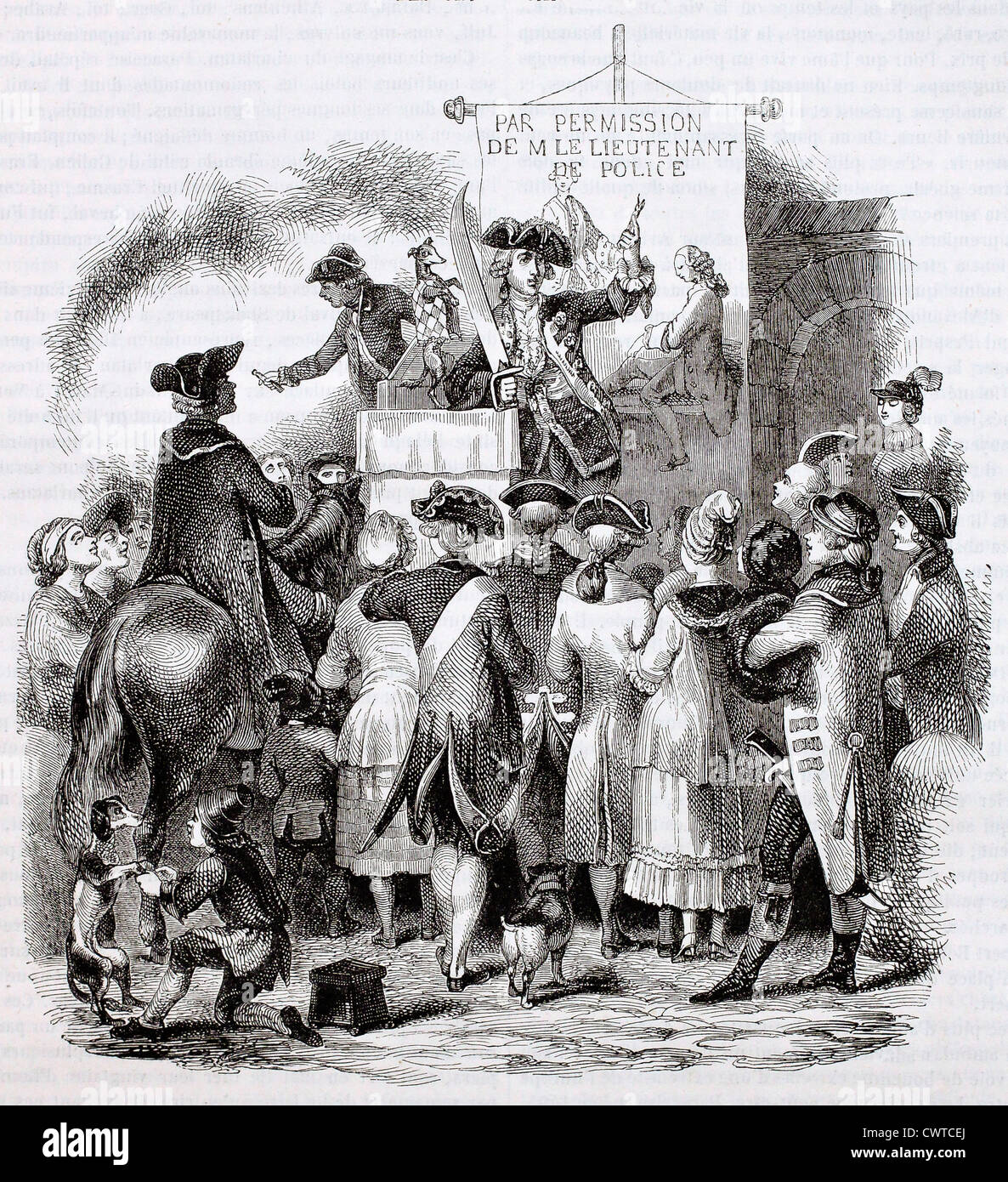 Französisch Scharlatan im 18. Jahrhundert Stockfoto