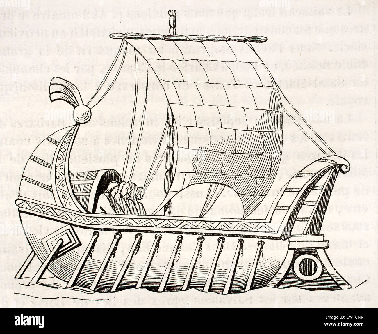 9. Jahrhundert fränkische Schiff Stockfoto