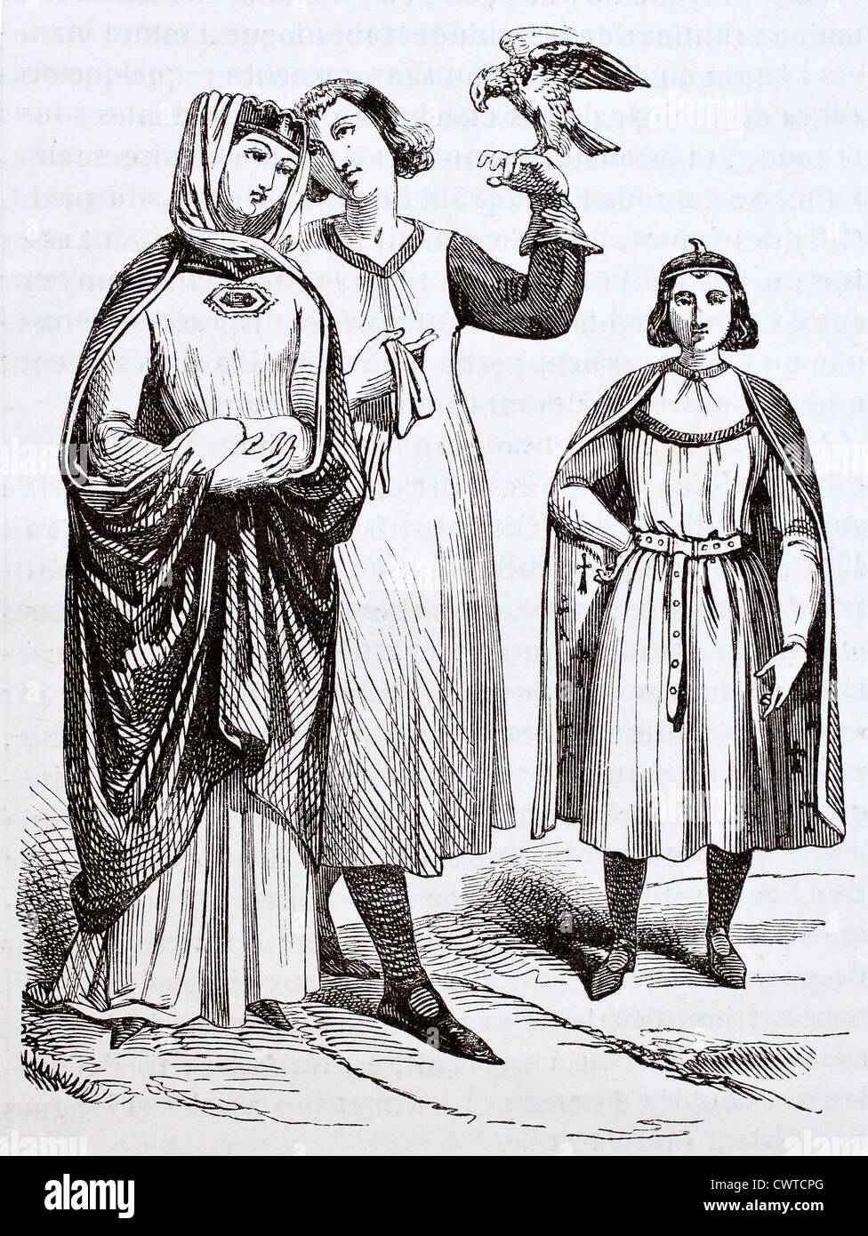 Französischen mittelalterlichen Kostümen Stockfoto