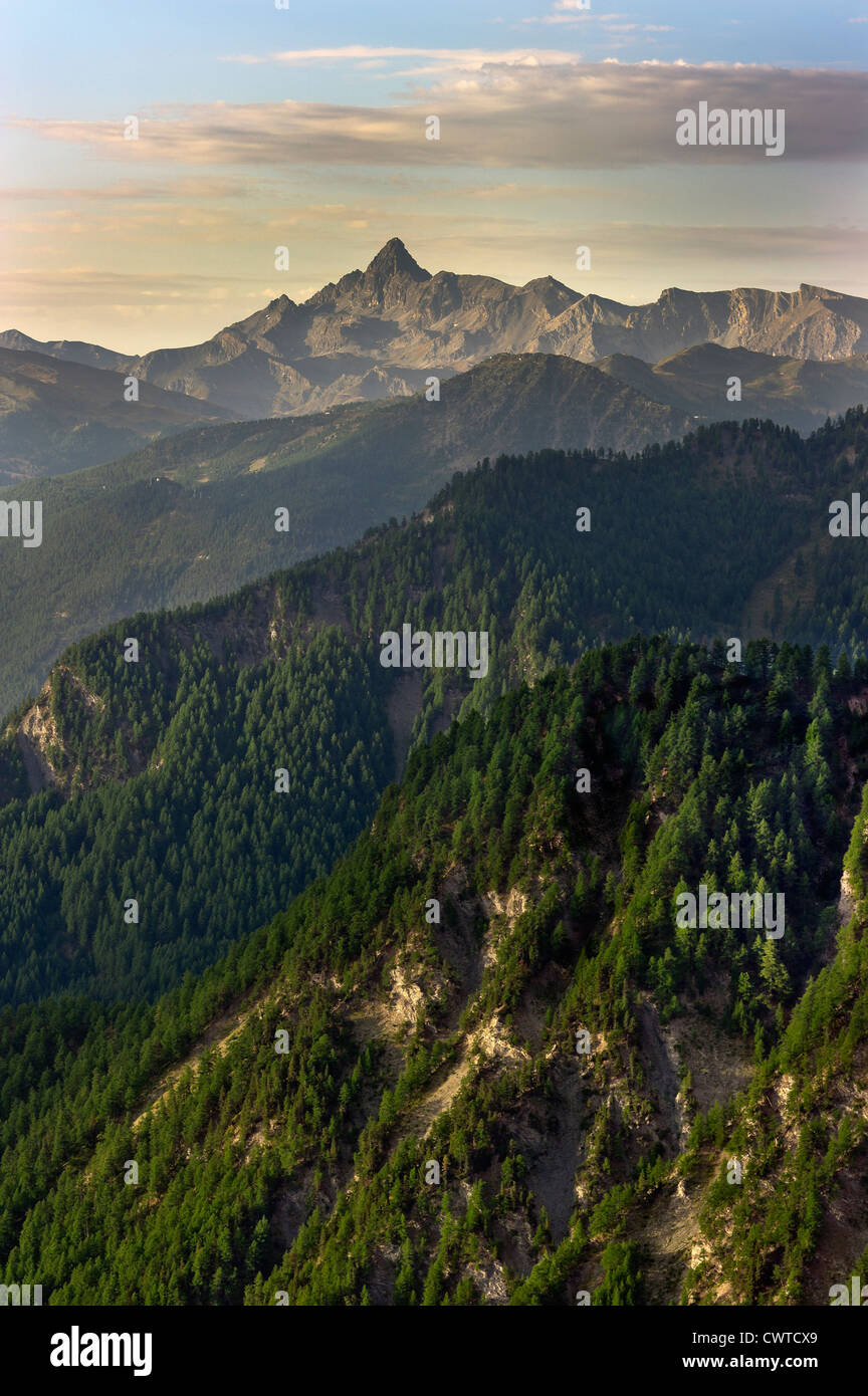 Berge bei Sonnenuntergang, Susa-Tal, Piemont, Italien Stockfoto