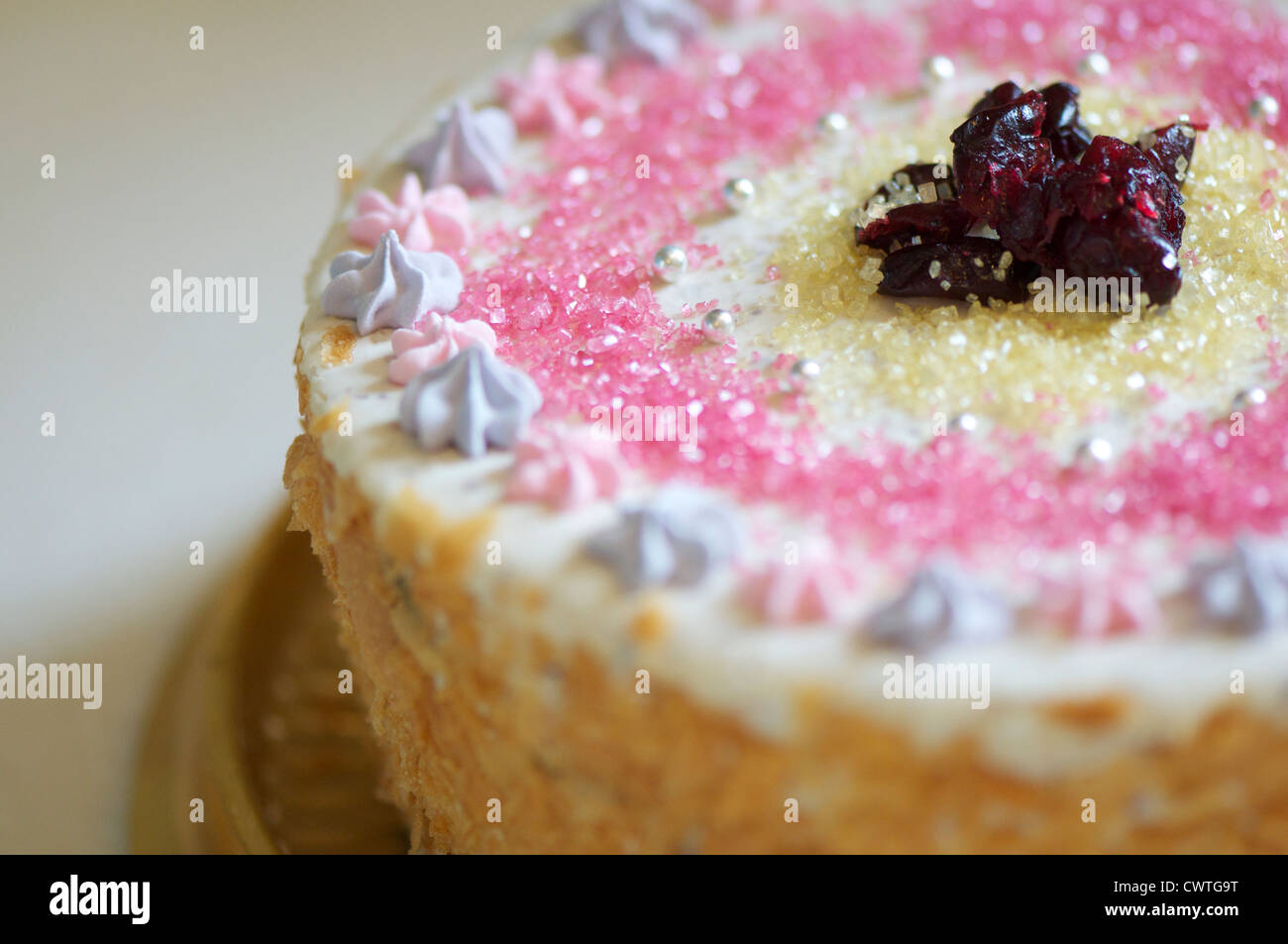 handgemachte Haselnuss Kuchen in eine Nahaufnahme der Szene gedreht Stockfoto