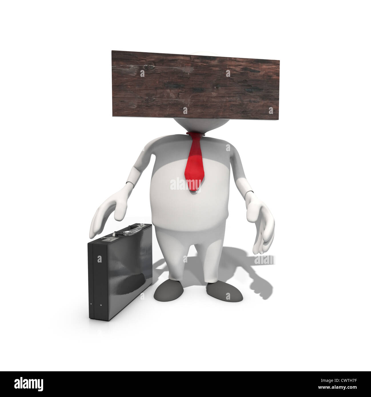 Blockheaded anthropomorphen Geschäftsleute, CGI Stockfoto