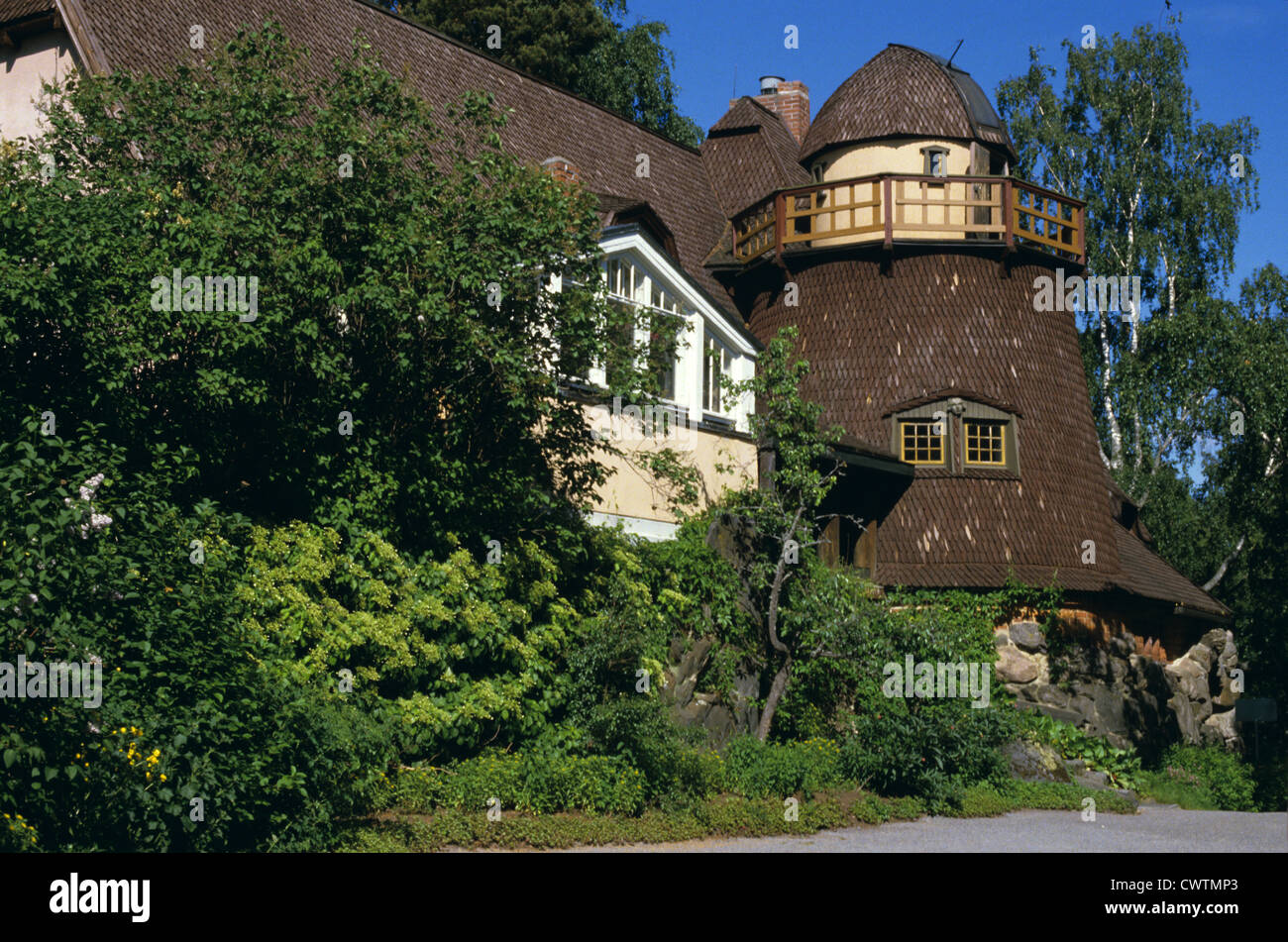 Visavuori in Valkeakoski, Finnland wurde das Wohnhaus und Atelier des finnischen Bildhauer Emil Wikstrom von 1894 bis zu seinem Tod im Jahre 1942. Stockfoto