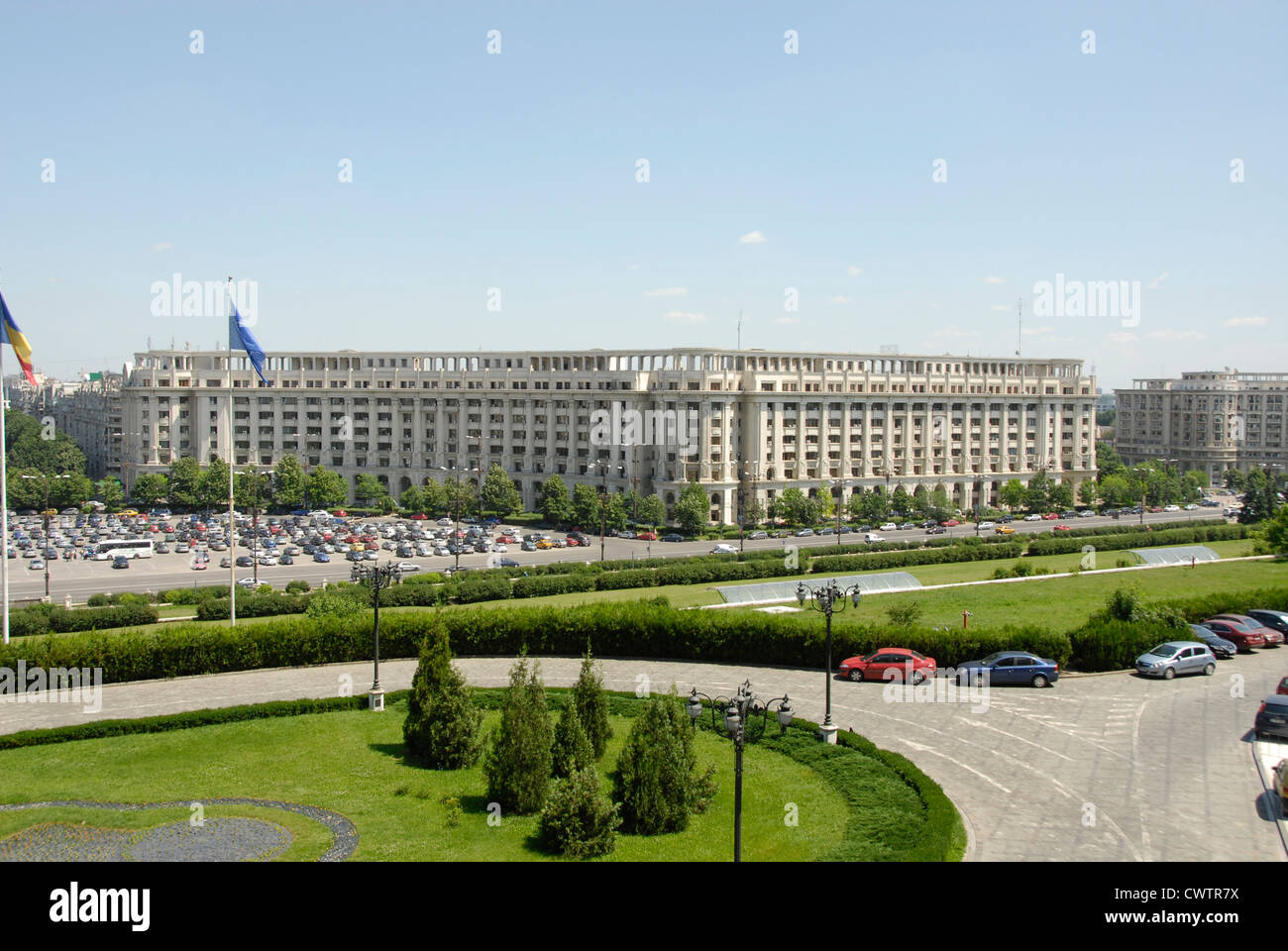 Der Parlamentspalast in Bukarest, Rumänien.  Auch genannt Peoples Palace. Stockfoto