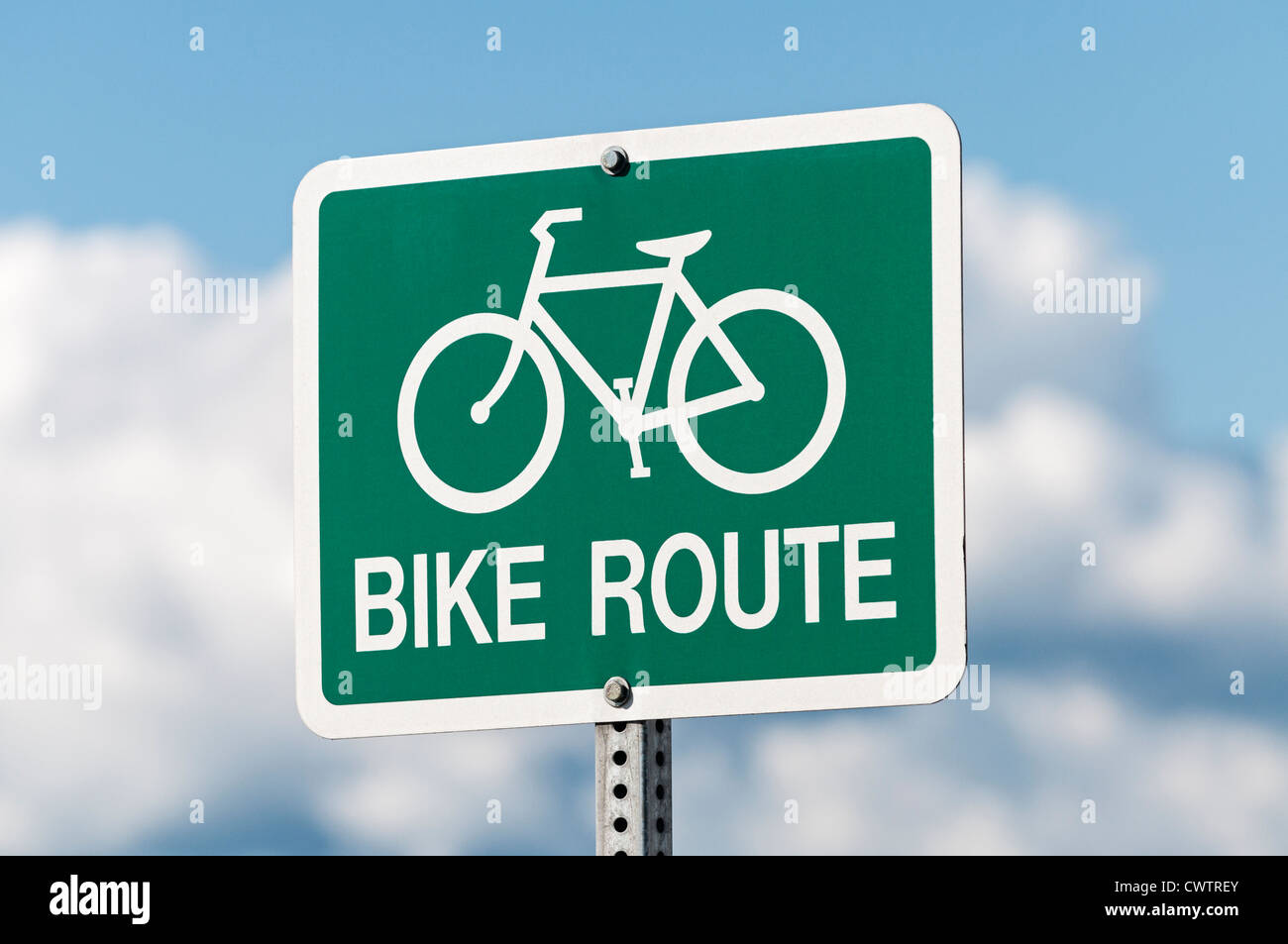 Fahrrad-Route-Zeichen Stockfoto