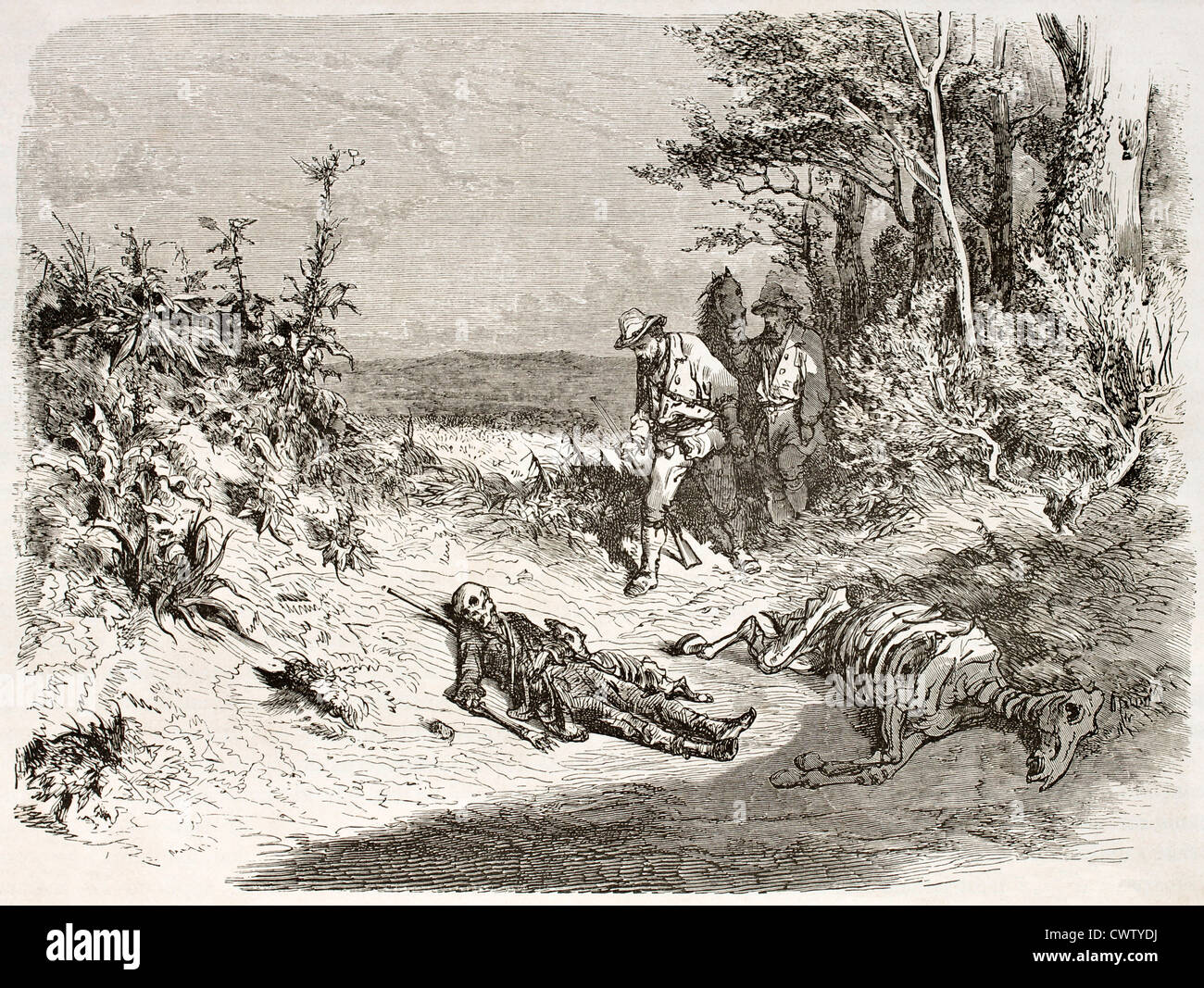 Der Körper bleibt eines Reisenden Stockfoto