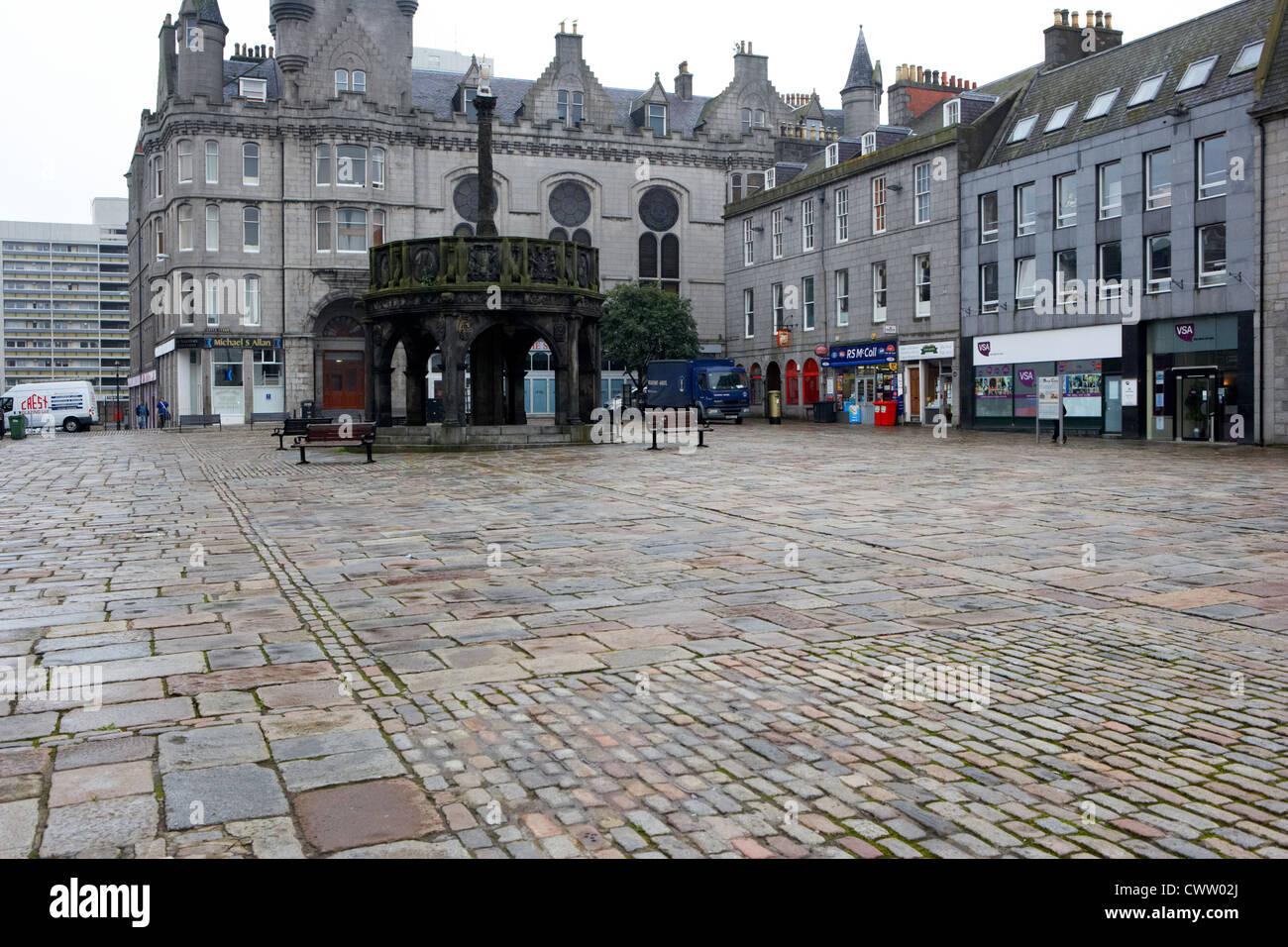 der Mercat cross in Castlegate Aberdeen Scotland uk Stockfoto