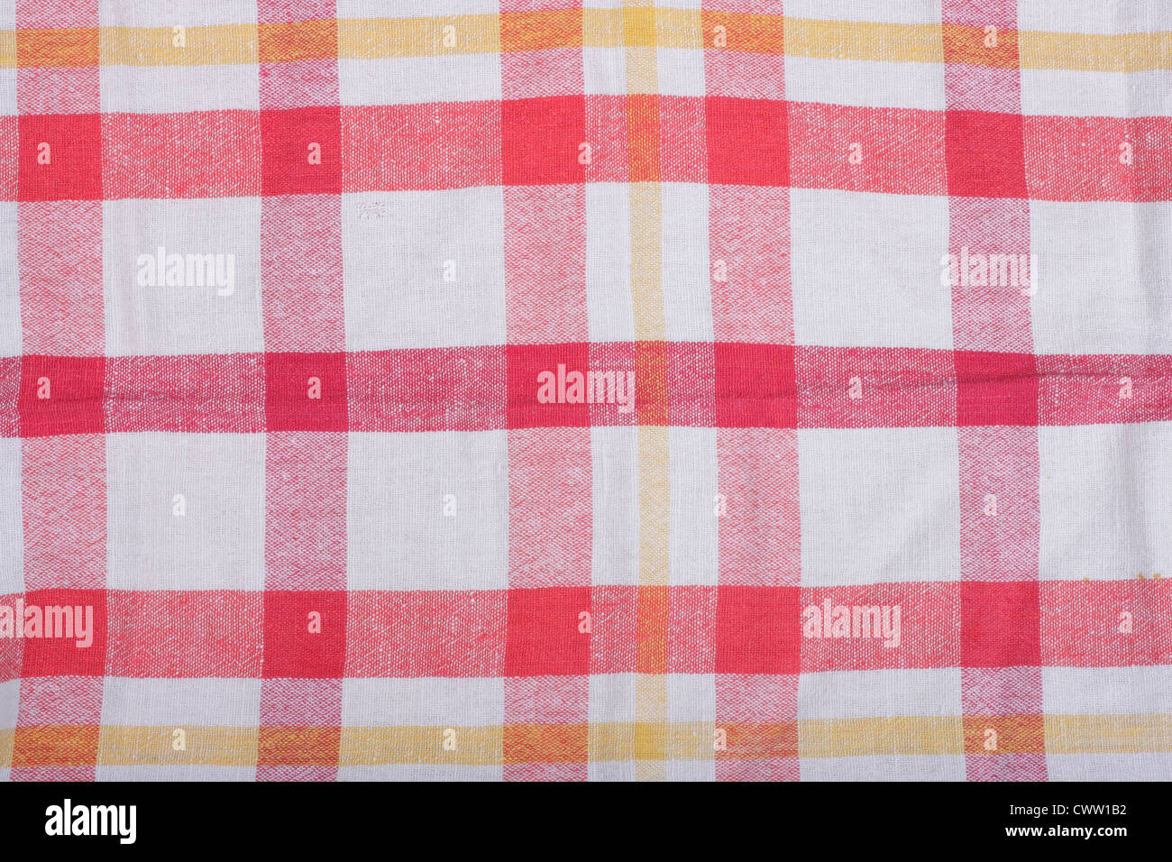 Rote und weiße Tischdecke Muster, abstrakte Hintergrund Stockfoto