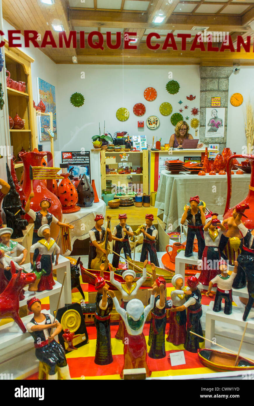 Perpignan, Frankreich, Shopping, lokale Spielzeug, traditionelle Katalognerundfahrt Region Figuren Stockfoto