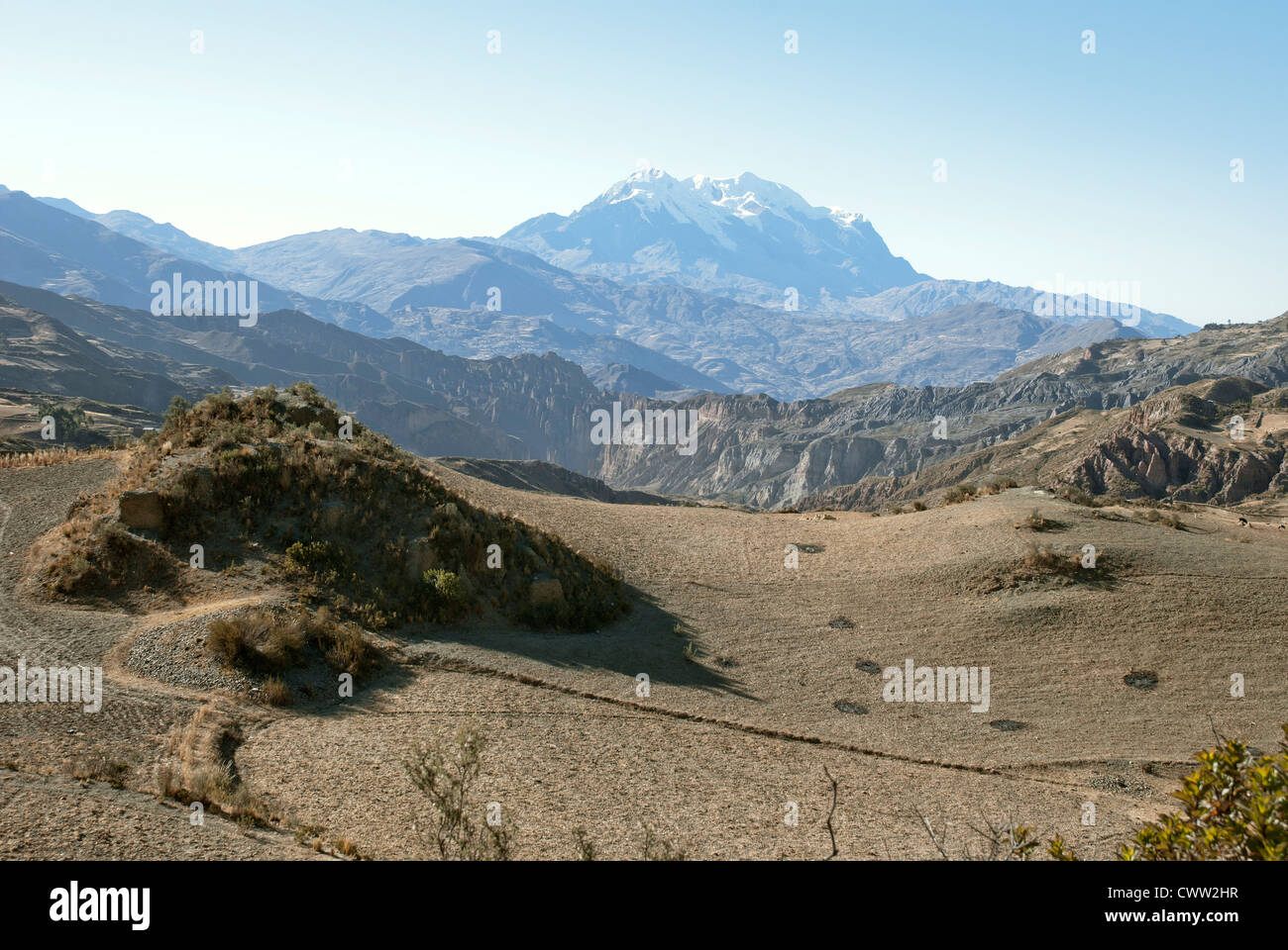 Blick von der Illimani, Bolivien Stockfoto