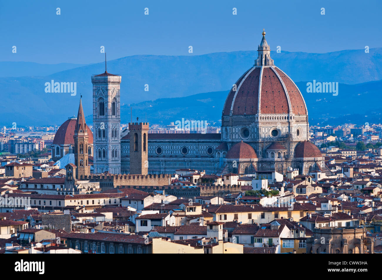 Blick auf die Stadt zum Duomo Florenz Toskana Italien Stockfoto