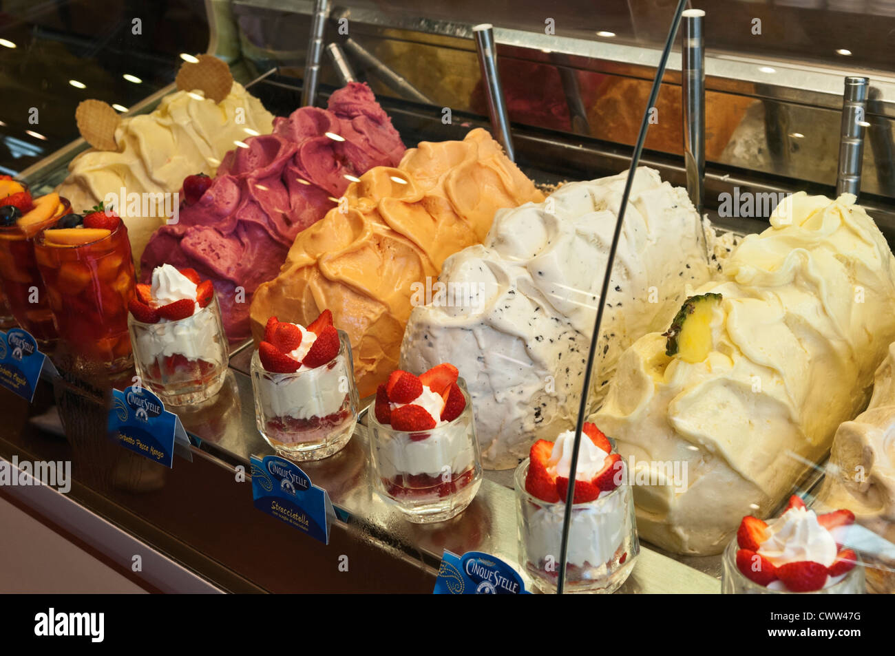 Italienisches Eis Florenz Toskana Italien Stockfoto