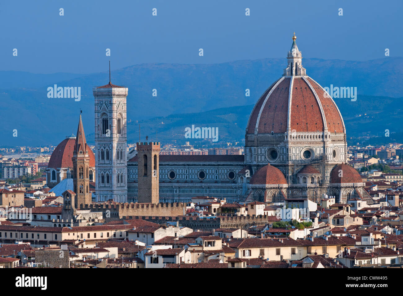 Blick auf die Stadt zum Duomo Florenz Toskana Italien Stockfoto