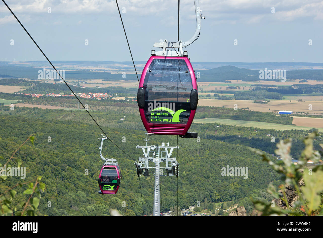 Gondelbahn auf den Witches´dance Boden, Thale, Harz Mountains, Sachsen-Anhalt, Deutschland Stockfoto