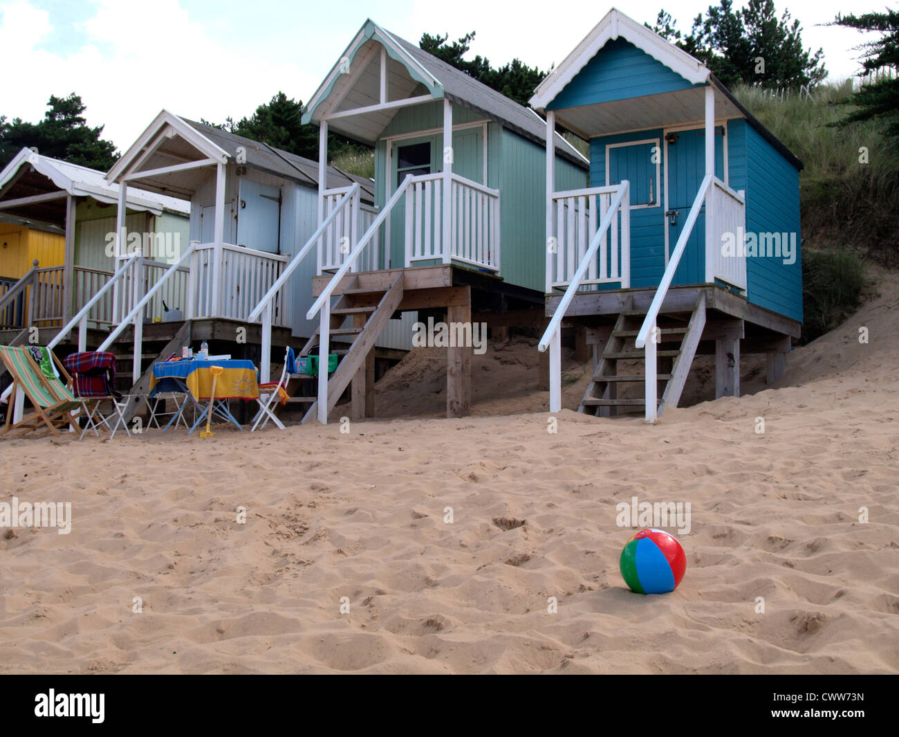 Strandhütten, Wells-Next-The-Sea, Norfolk, UK Stockfoto