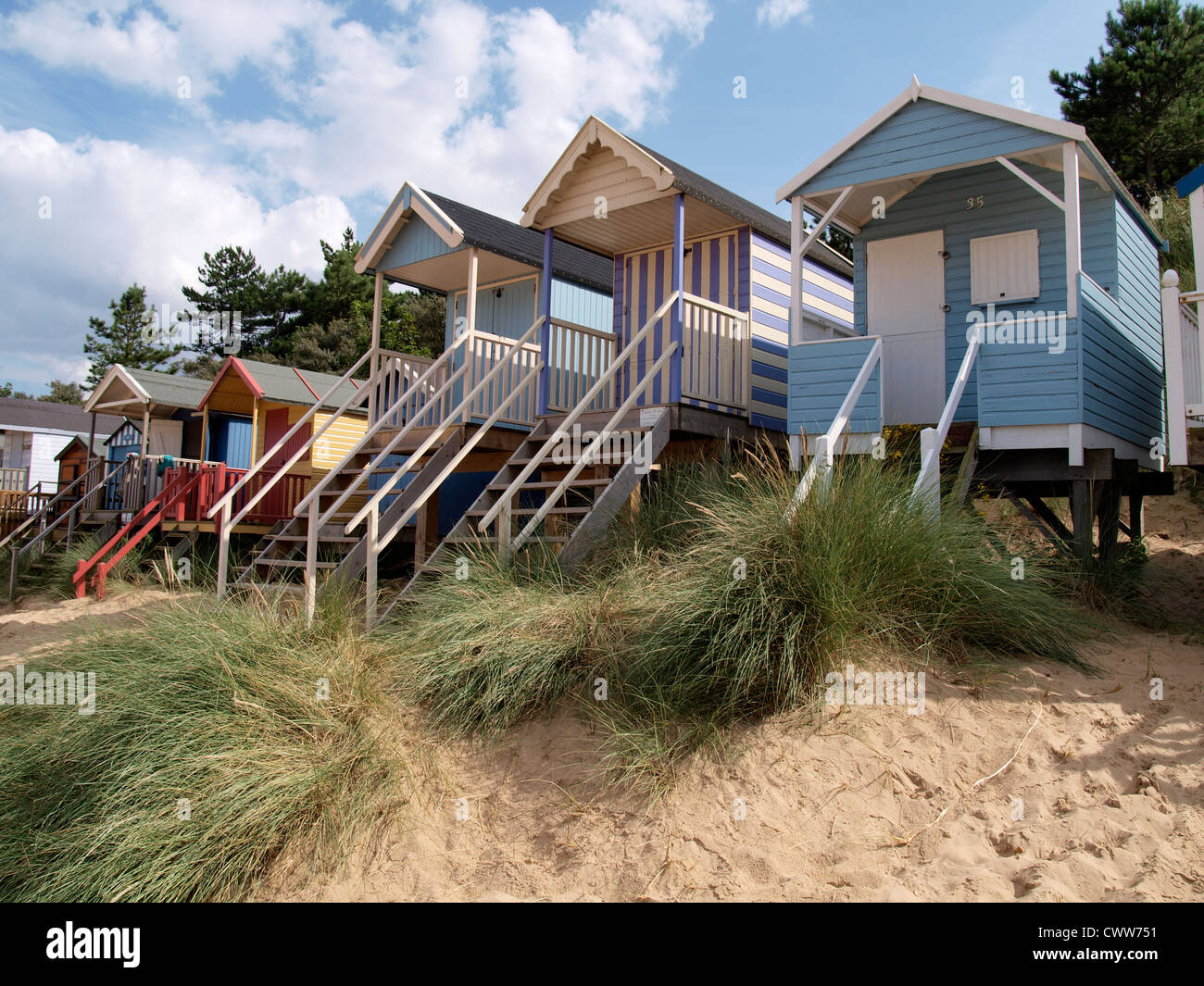 Strandhütten, Wells-Next-The-Sea, Norfolk, UK Stockfoto