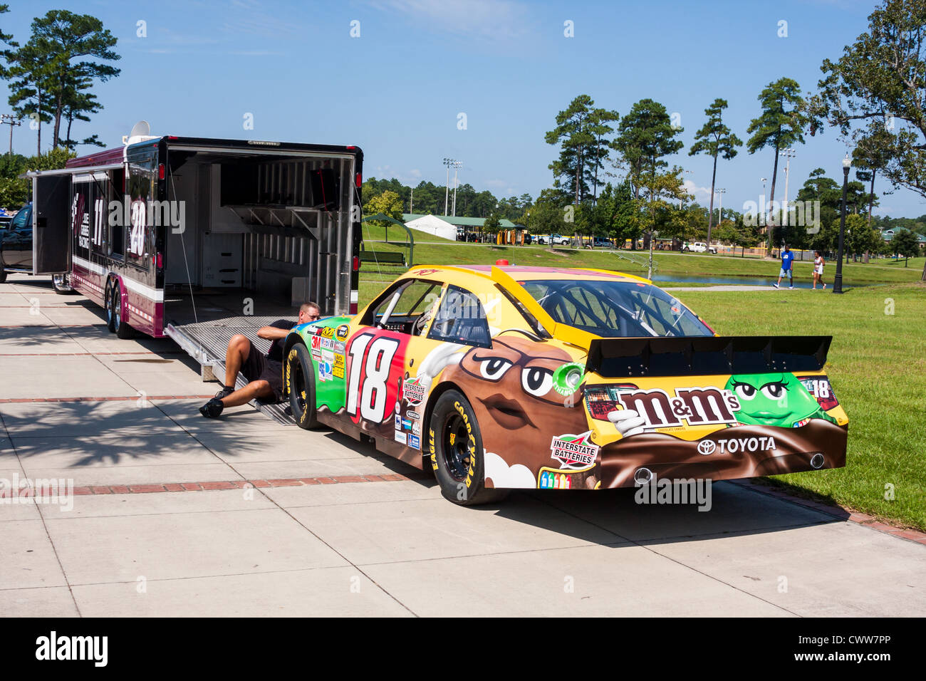 M & M Nascar Rennwagen Stockfoto