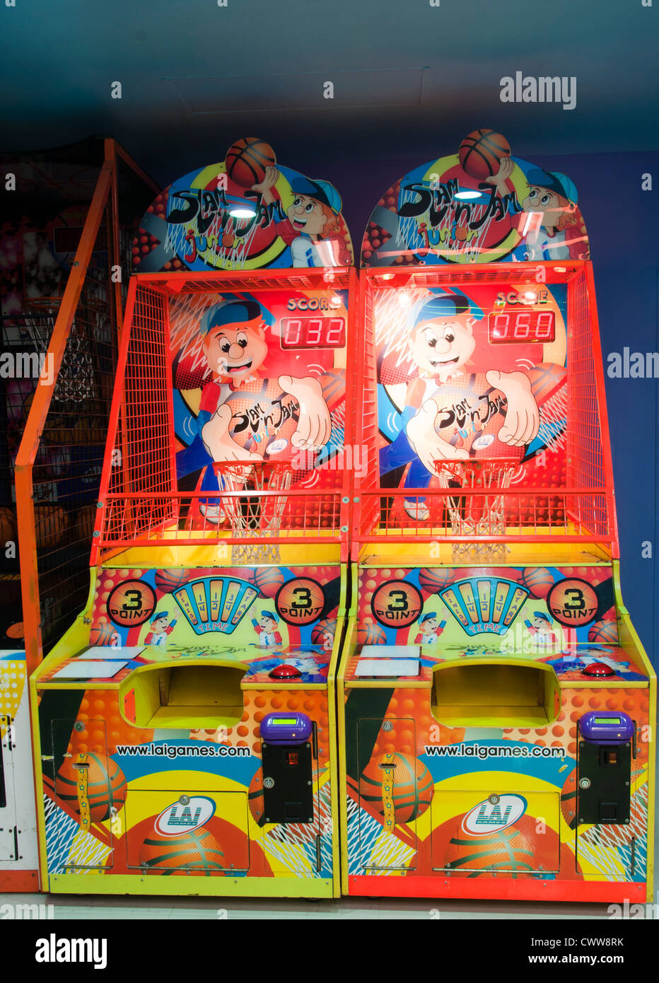 Arcade-Spiel - Basketballkorb Stockfoto