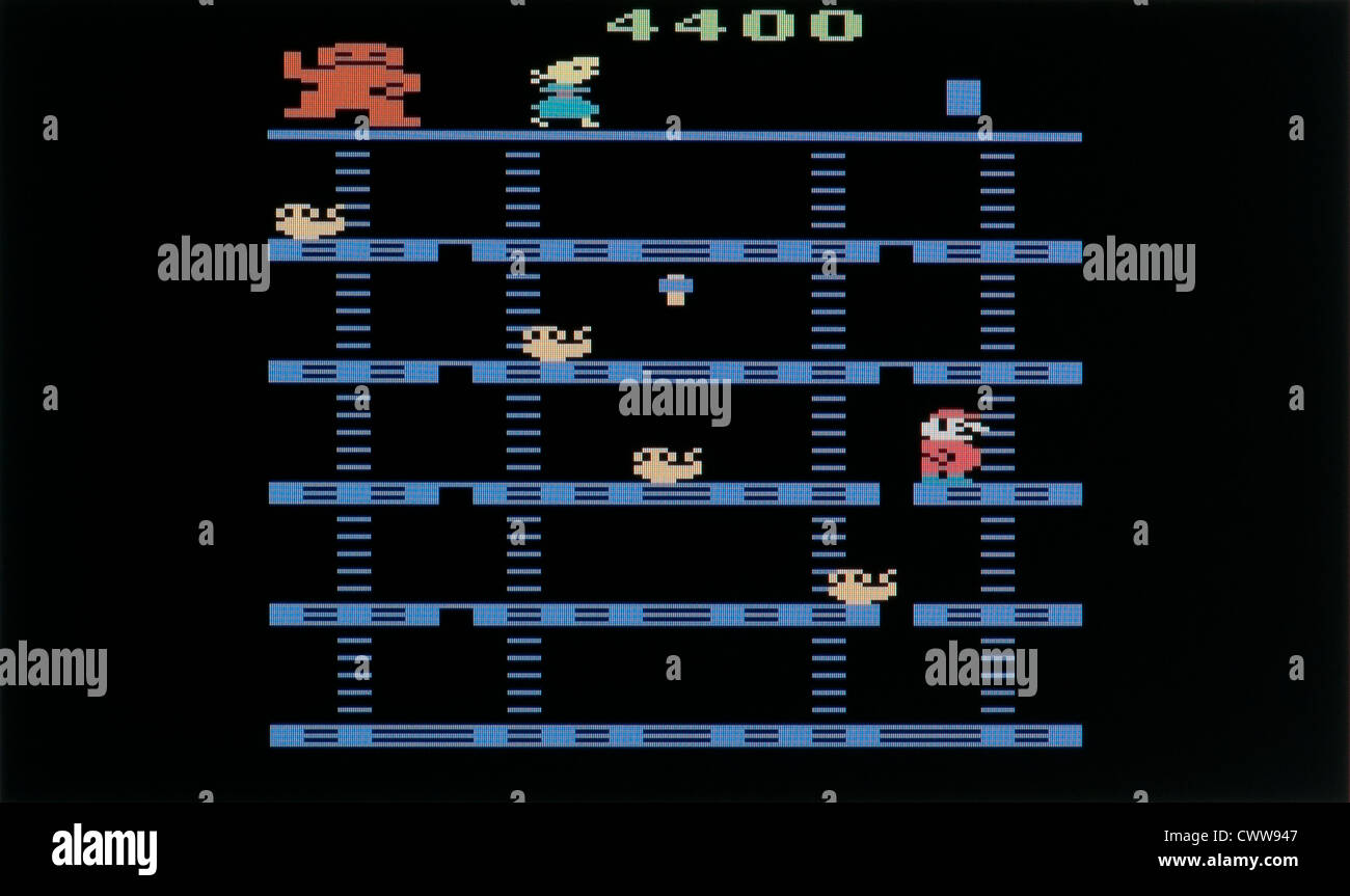Donkey Kong Arcade-Spiel - Level 2 Stockfoto