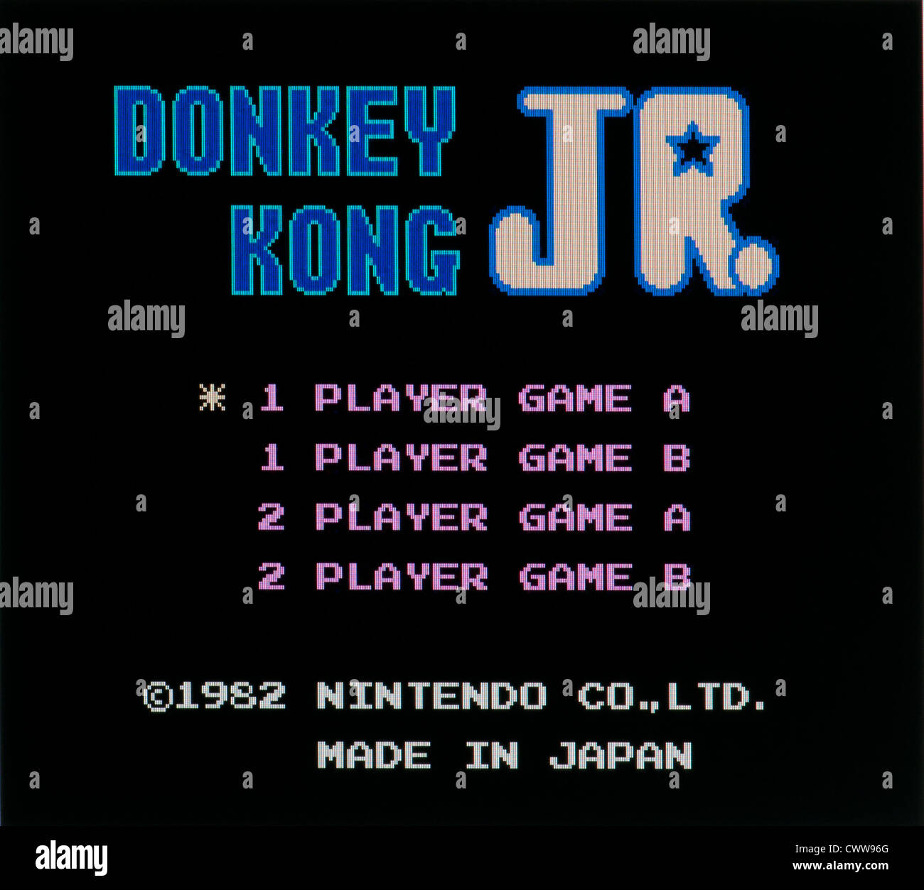 Donkey Kong Junior Jr, Titelbildschirm Stockfoto