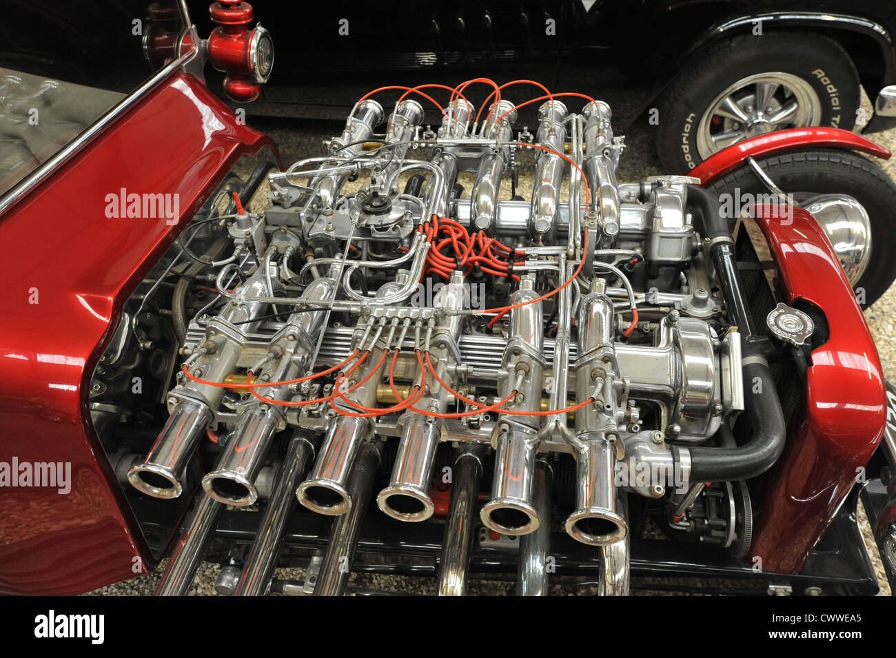 Ein Jaguar-V12-Motor Stockfoto