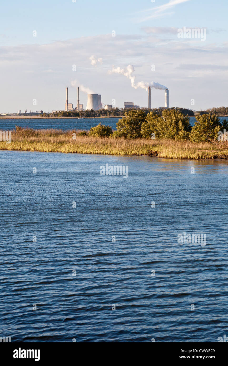 Crystal River Energy Complex mit vier Kohle angetrieben und eine nukleare powered Pflanzen in Crystal River, Florida Stockfoto