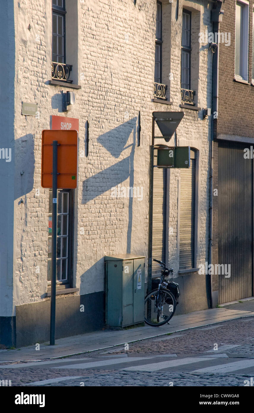 Seitenstraße in Brügge Belgien Stockfoto