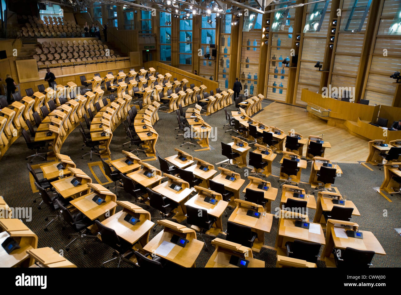 Schottische Parlament Sitzungssaal in Edinburgh. Schottland. UK Stockfoto