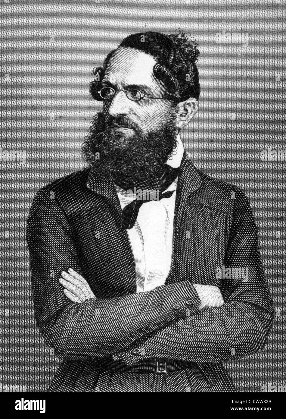 August Heinrich Simon (1805-1860) auf Kupferstich aus dem Jahr 1859. Deutsche Politiker. Stockfoto