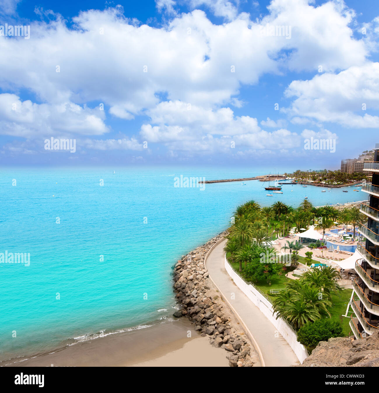 Anfi del Mar Anfidelmar Strand in Gran Canaria Kanaren Stockfoto