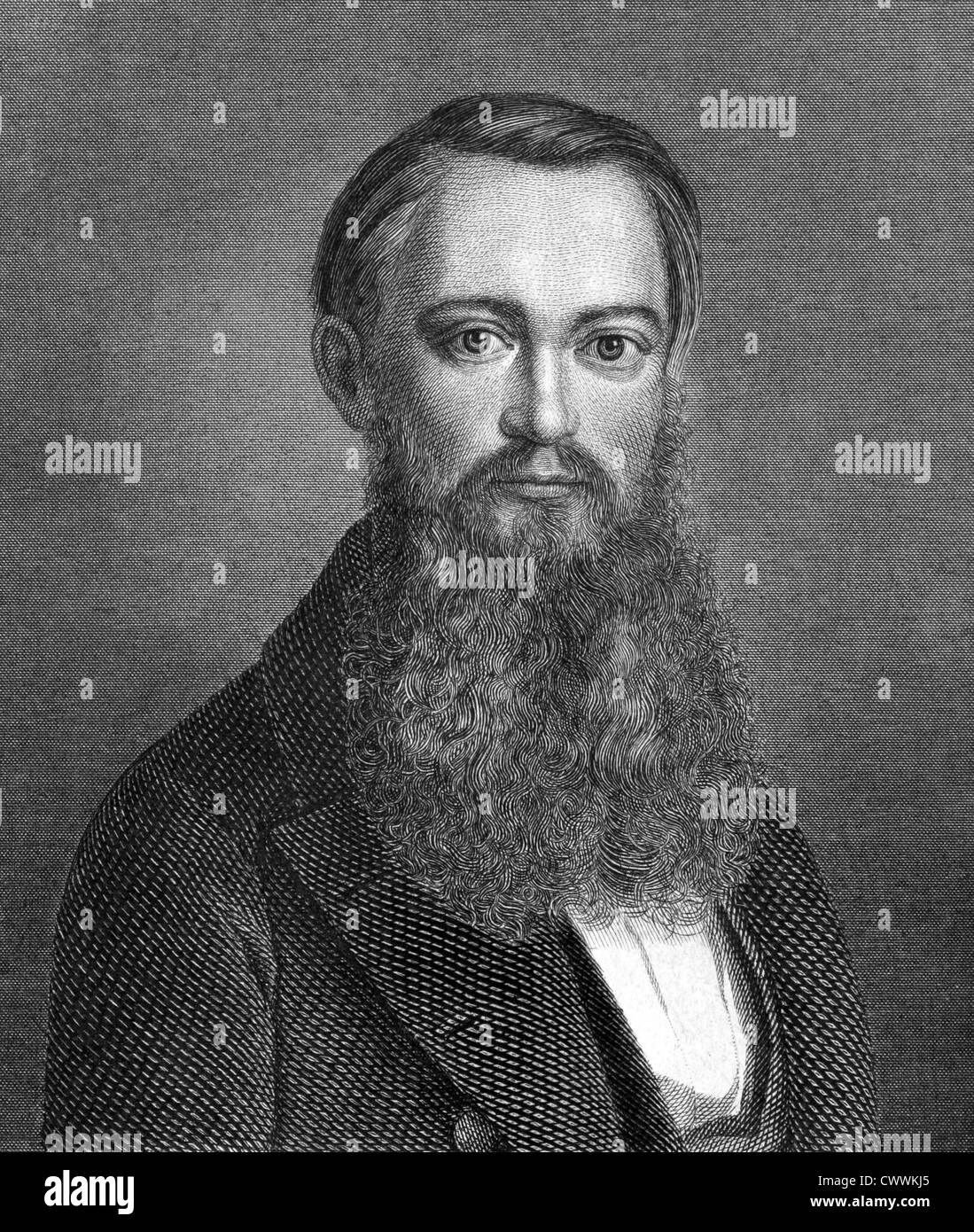 Eduard von Reichenbach (1812 – 1869) auf Kupferstich aus dem Jahr 1859. Preußischer Adliger und Politiker. Stockfoto