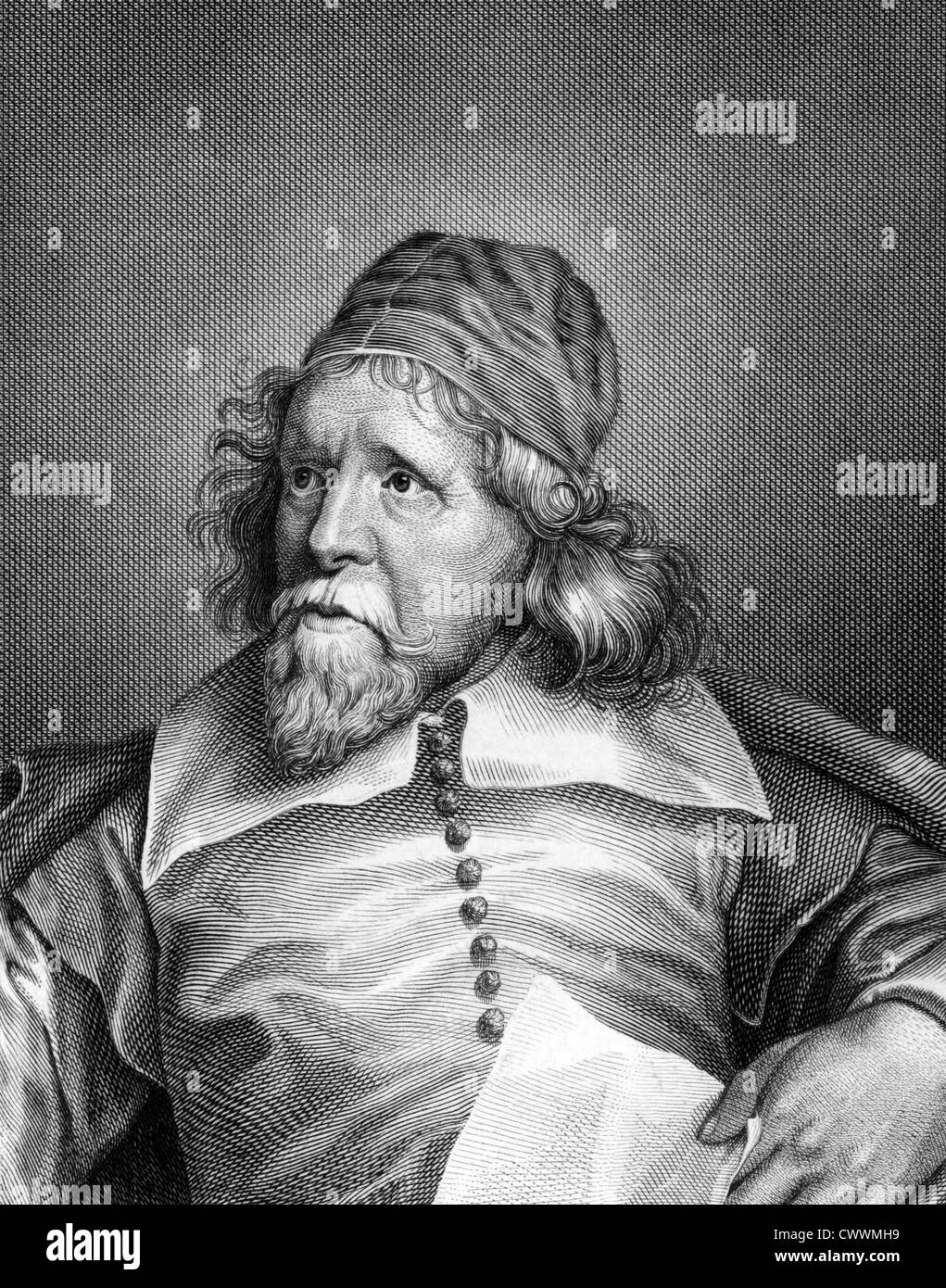 Inigo Jones (1573-1652) auf Kupferstich aus dem Jahr 1859. Britischer Architekt. Stockfoto