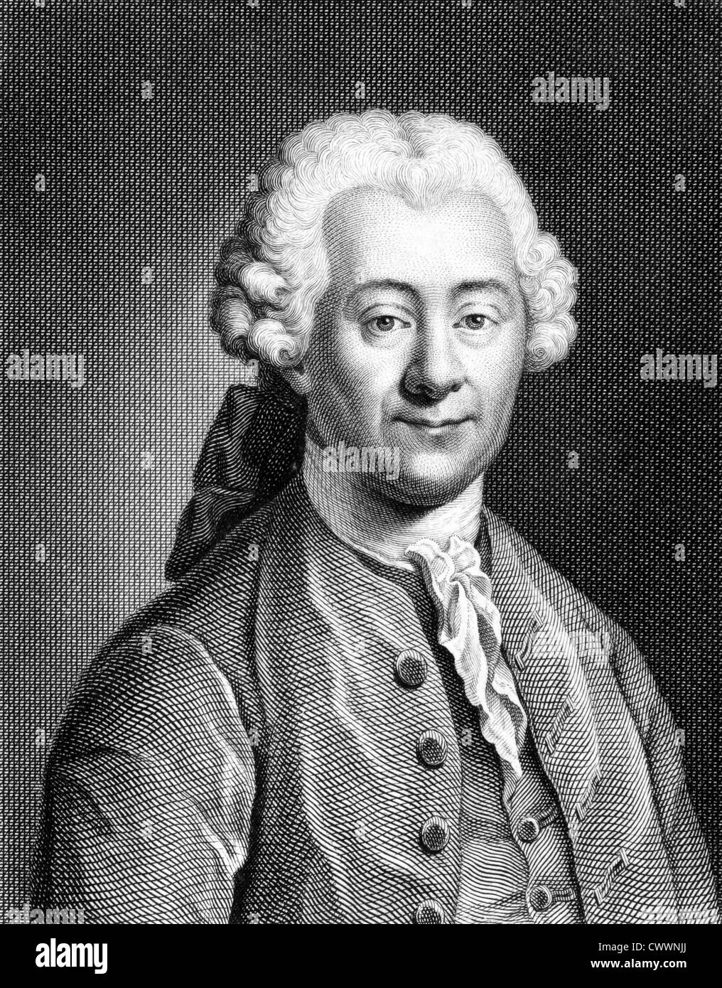 Johann (1720-1796) auf Kupferstich aus dem Jahr 1859. Deutscher Dichter. Stockfoto