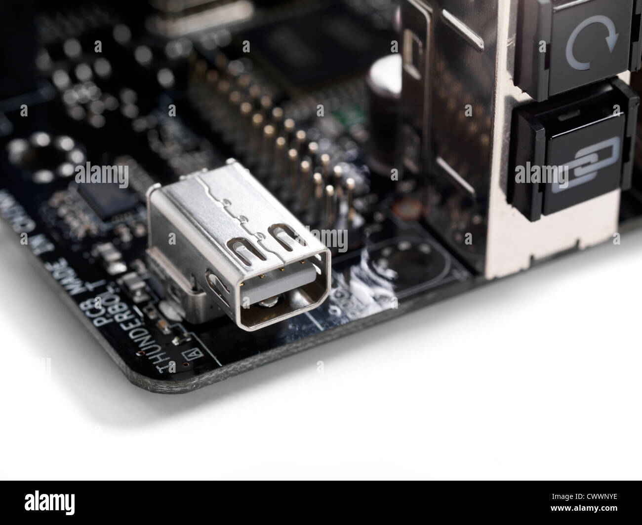 Intel Thunderbolt Anschlussbuchse auf einem motherboard Stockfoto