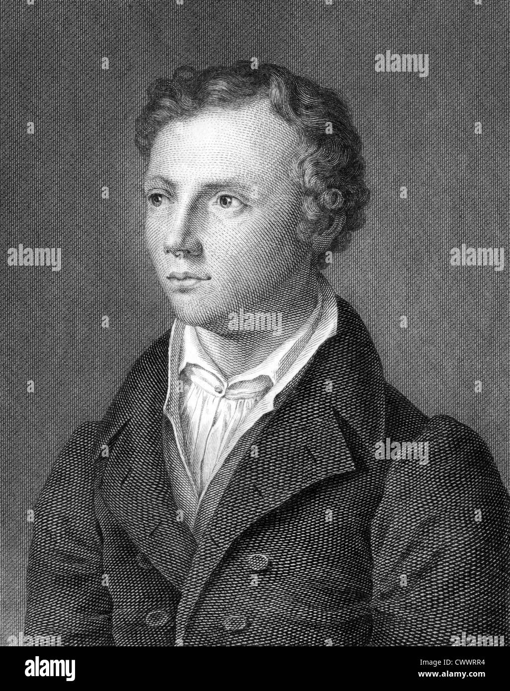 Ludwig Uhland (1787-1862) auf Kupferstich aus dem Jahr 1859. Deutscher Dichter, Philologe und Literaturhistoriker. Stockfoto