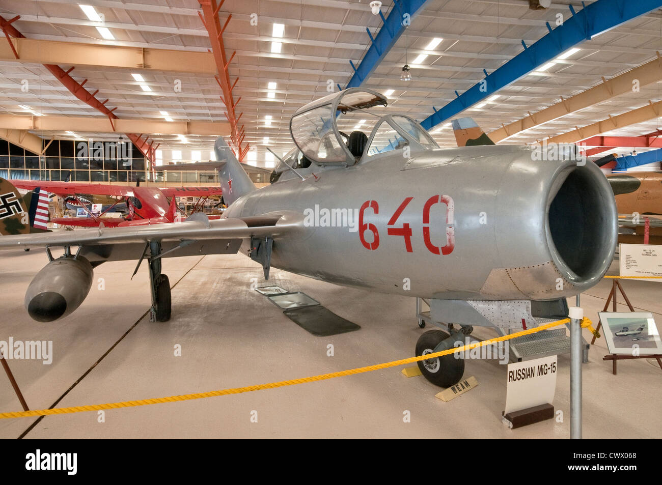 Mikojan-Gurewitsch MiG-15 UTI Midget, sowjetische Jet-Trainer, am Krieg Eagles Air Museum, Santa Teresa, New Mexico, USA Stockfoto