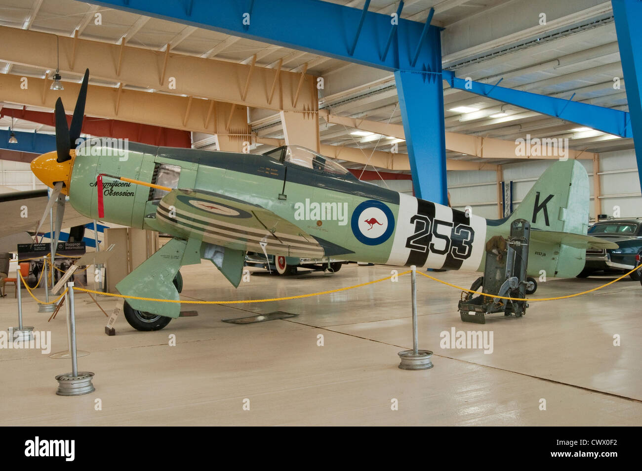 Hawker Sea Fury Mk. X britische Kampfflugzeug, Royal Australian Air Force Markierungen, im Krieg Adler Air Museum, Santa Teresa, New Mexico, USA Stockfoto
