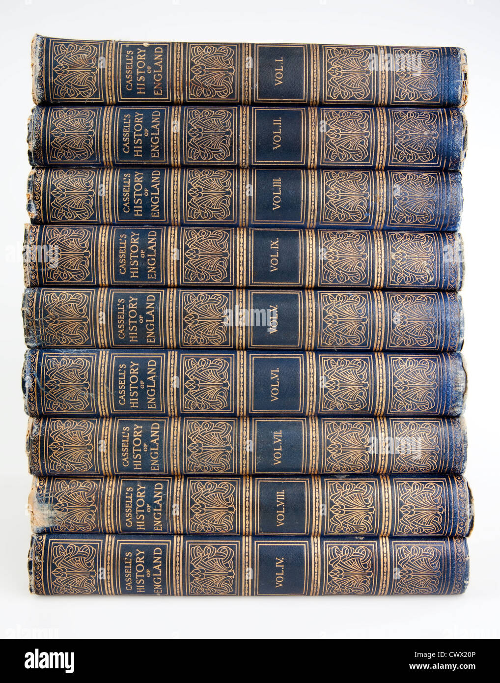 Englische Geschichtsbücher aus dem 19. Jahrhundert Stockfoto