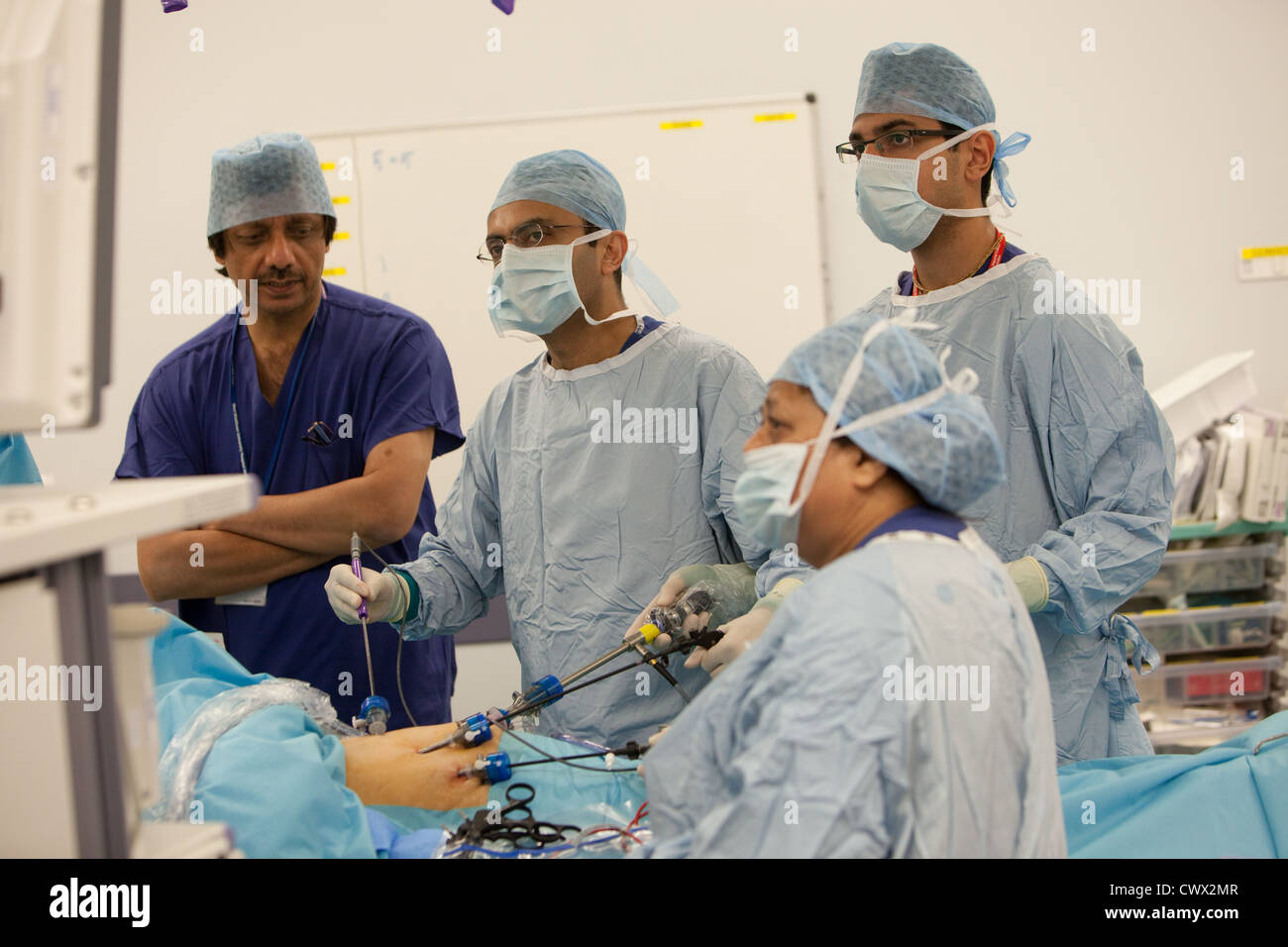 Laparoskopischen Operation zu eine Gallenblase entfernen Stockfoto