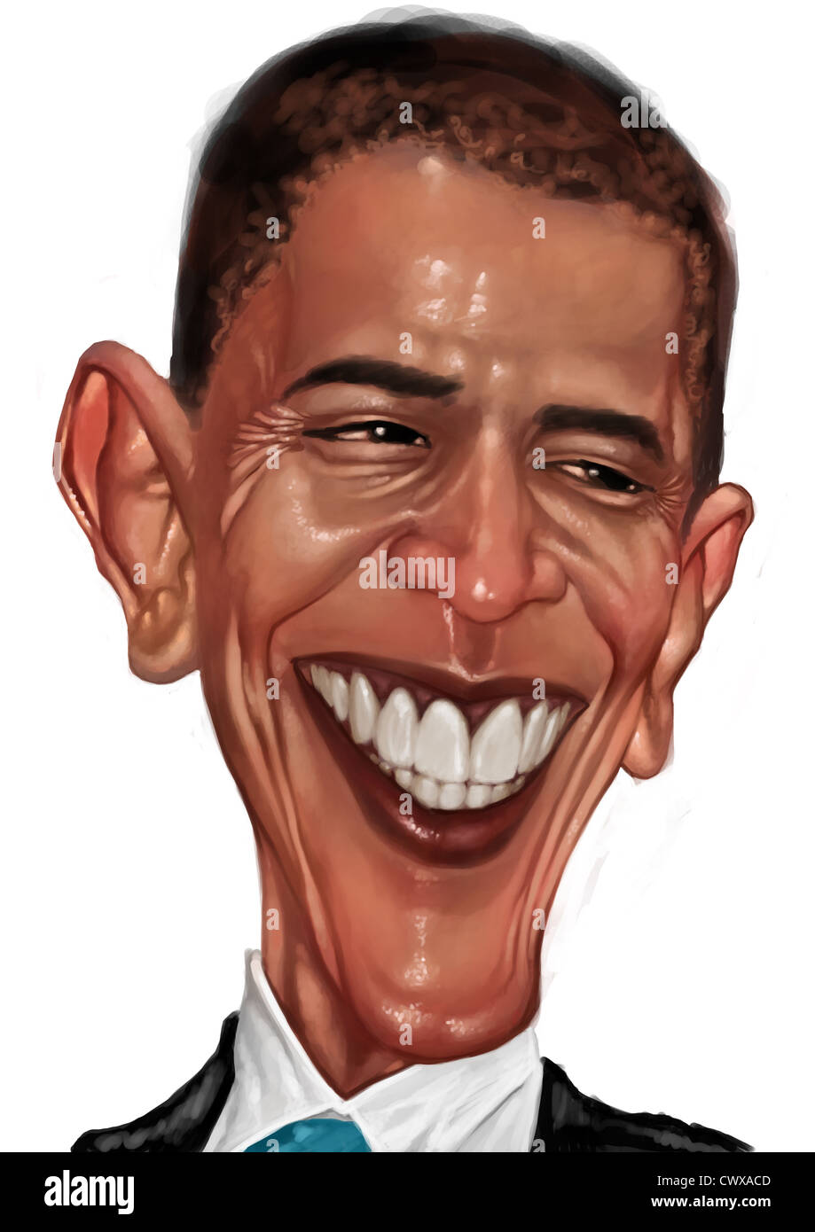 Karikatur aus den Vereinigten Staaten von Amerika Barack Obama Stockfoto