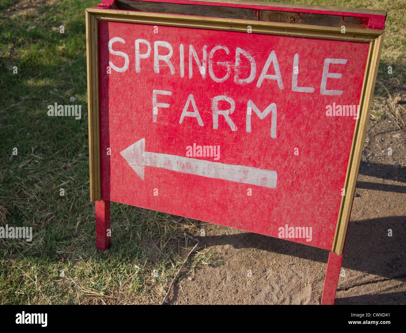 Springdale Farm Zeichen in Austin, Texas Stockfoto