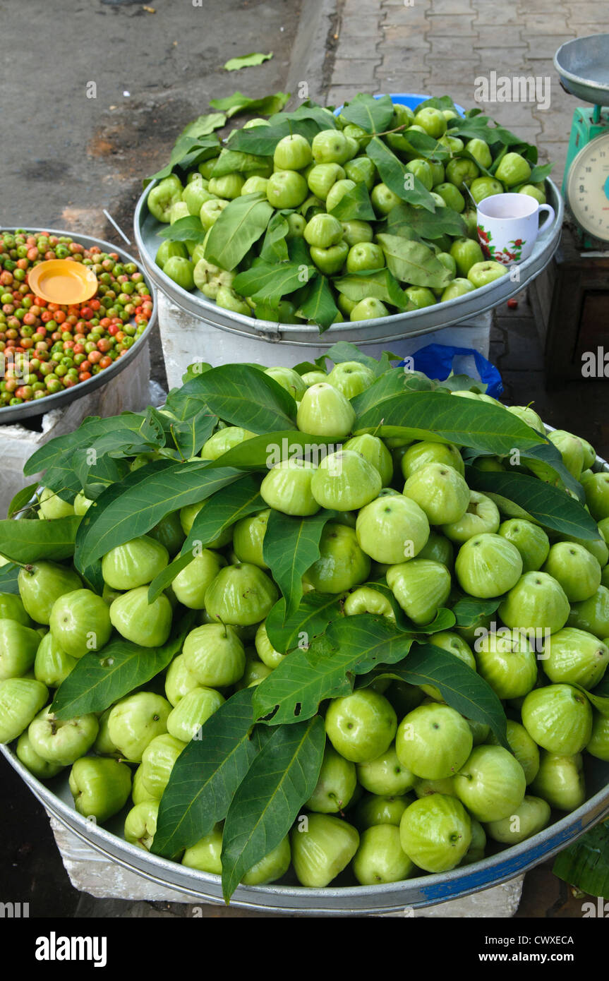 grüne Rose Äpfel auf dem Markt auf der Insel Phu Quoc in Vietnam Stockfoto