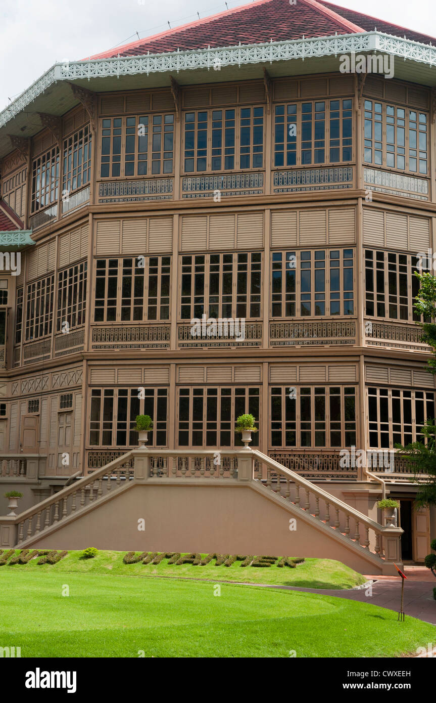 Der Vimanmek Teak Mansion in Bangkok, Thailand Stockfoto