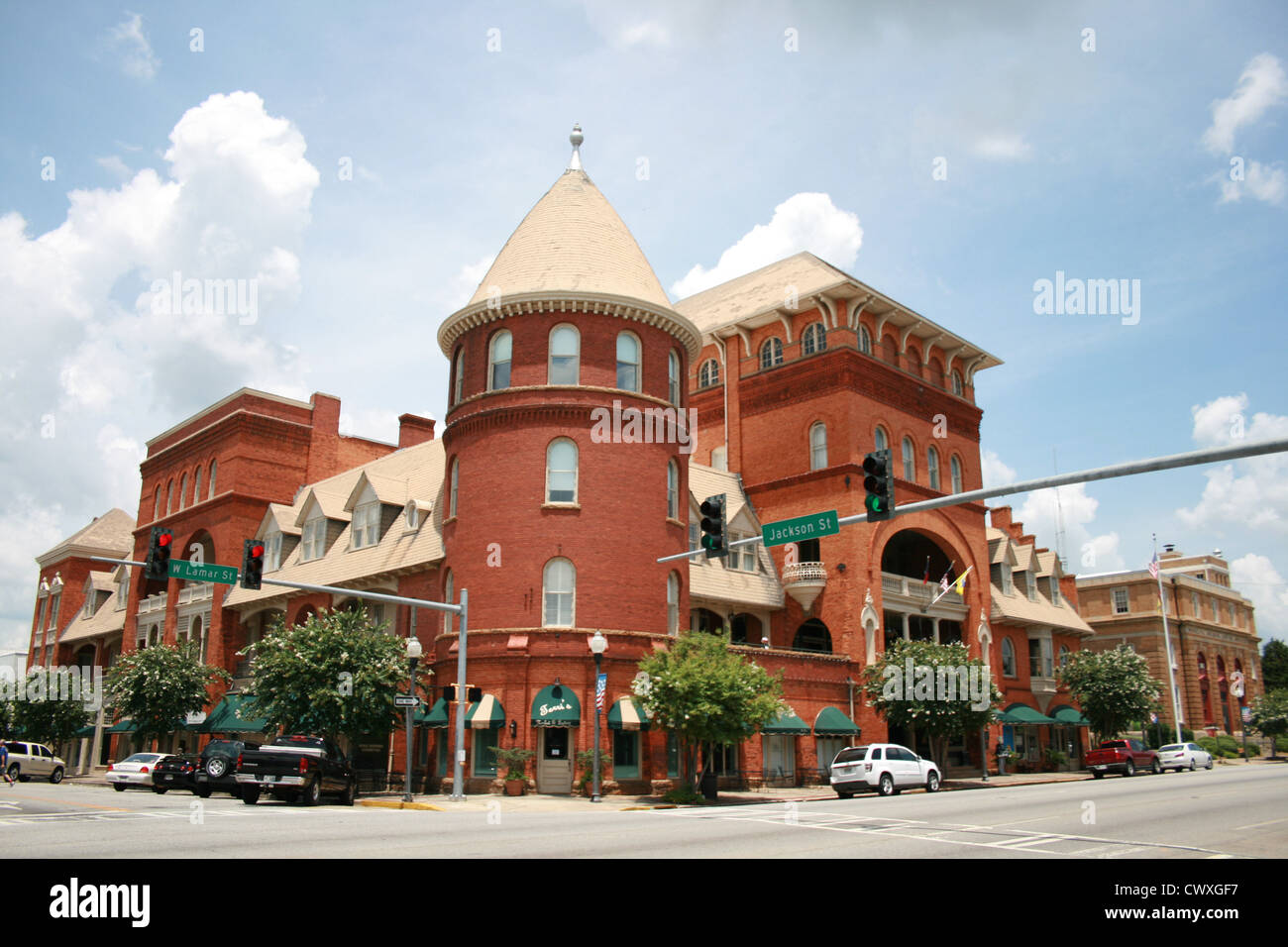 Windsor Hotel Americus GA Stift und Tusche-Zeichnung Aquarell Malerei illustration Stockfoto