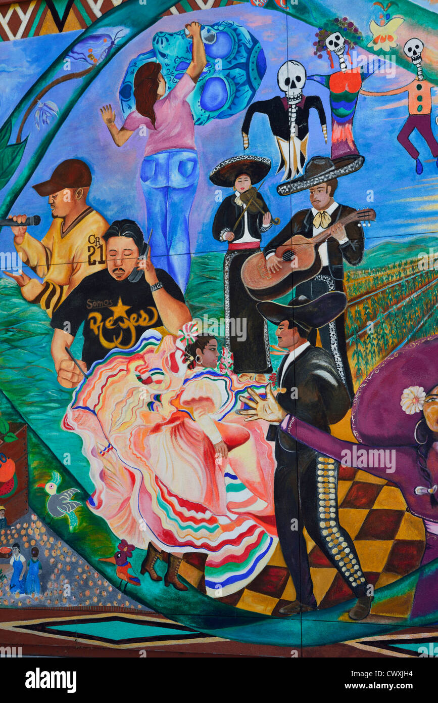 Mexikanische Wandmalerei, San Jose CA Stockfoto