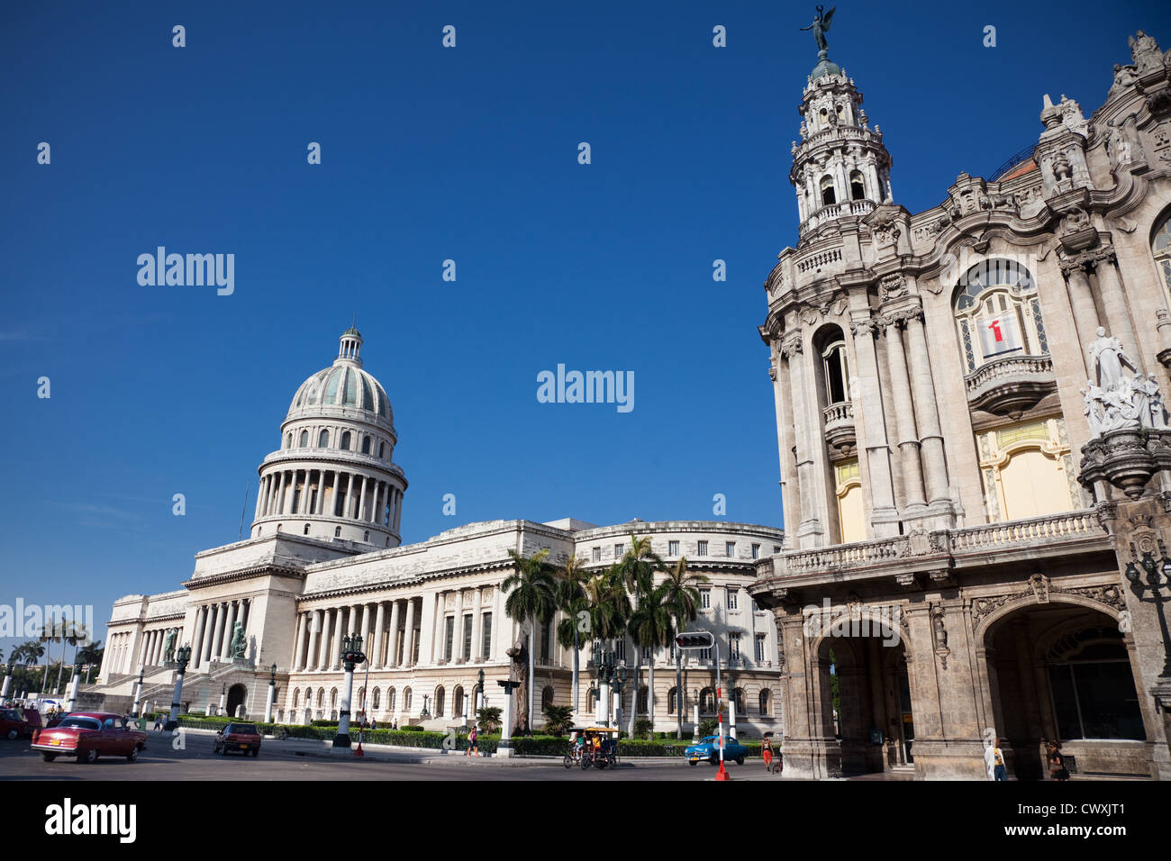 Die atemberaubende El Capitolio in Havanna Gebäude ist eine beeindruckende Sehenswürdigkeit. Stockfoto
