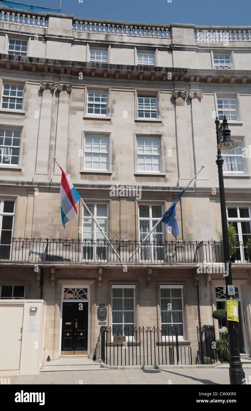 Botschaft von Luxemburg, Luxemburg-Haus, Wilton Crescent, Belgravia, London, UK. Stockfoto